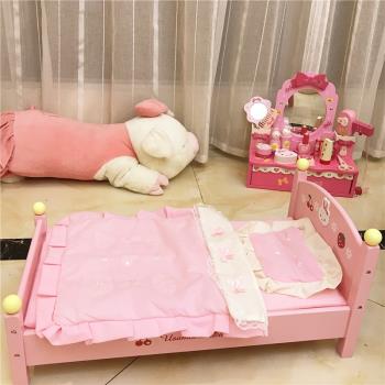 適用于60厘米芭比娃娃的床玩具家具全套木制小床過家家兒童30cm女