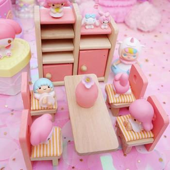 可愛木質寶寶仿真迷你場景模型過家家玩具娃娃屋家具桌面擺件