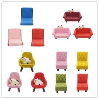 decole樹脂小擺件和風座椅微縮場景配件沙發椅子娃娃屋仿真家具
