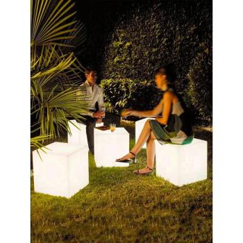 LED發光立方體凳子酒吧桌椅家具茶幾戶外活動方塊形庭院七彩夜燈