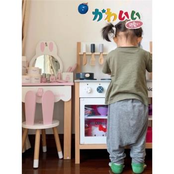 兒童模擬梳妝臺公主過家家木製玩具女孩小孩生日禮物2-6歲