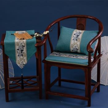 新中式實木椅子坐墊茶椅紅木家具海綿沙發圈椅太師椅茶桌餐椅坐墊