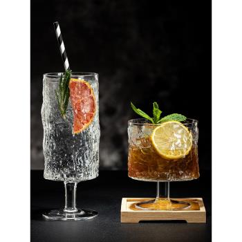 GS001日式冰川紋玻璃杯創意雞尾酒杯高腳杯冷飲杯果汁杯子長飲杯