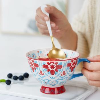陶瓷創意單個麥片碗可微波早餐杯