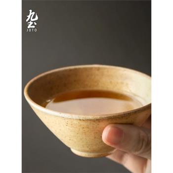 九土日式陶瓷品茗杯小茶杯主人杯單杯景德鎮粗陶禪意功夫茶具茶器