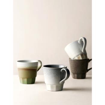九土日式手工咖啡杯復古窯變馬克杯簡約創意切面水杯情侶個性家用