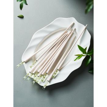 IM琥珀櫻花筷子高檔合金筷防滑高顏值家用筷子耐高溫一人一筷套裝