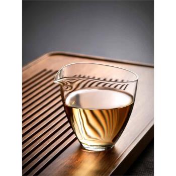 日式手工透明玻璃公道杯加厚茶海水滴形分茶器勻杯功夫茶具泡茶