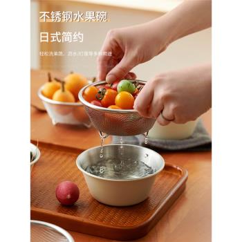 肆月 304不銹鋼瀝水籃迷你洗水果盤小號洗菜籃子漏盆濾水淘米神器