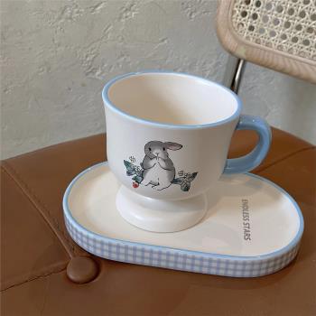 ENDLESS STARS陶瓷杯ins兔子法式復古馬克杯下午茶杯碟點心盤子