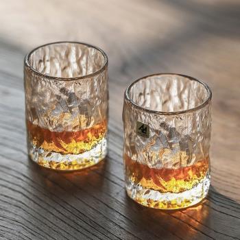 日本進口鳴門樹紋冰川杯 初雪錘紋杯 威士忌洋酒杯日式玻璃杯家用