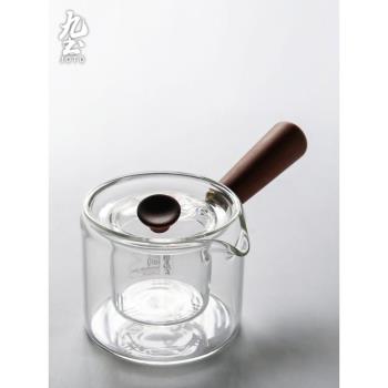 九土 手工玻璃功夫茶具公道壺側把壺電陶爐用加厚煮茶過濾泡茶壺