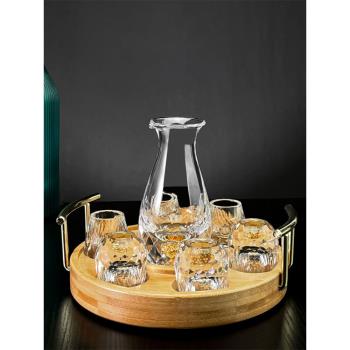 金箔白酒杯分酒器套裝家用水晶創意輕奢鉆石高檔酒具禮盒裝杯架