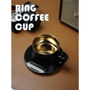 飛形物 黑白Ring Cup指環咖啡杯子陳鵬飛設計原創禮物景德鎮陶瓷