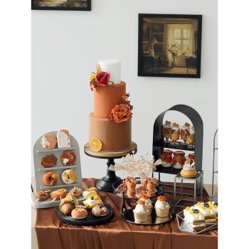 歐式銀色茶歇架子 復古婚禮甜品臺擺件 點心展示架 高端蛋糕托盤