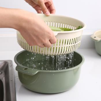 塑料瀝水淘米神器家用廚房洗菜盆
