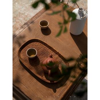 叕木|家用手作木器日式全實木托盤整柚木收納盒干泡茶盤