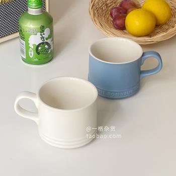 ins韓式簡約浮雕字母馬克杯咖啡杯家用陶瓷喝水杯子牛奶早餐杯