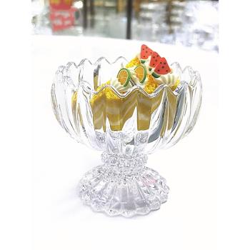 水晶玻璃碗酸奶杯甜品杯子冰淇淋小碗水果盤美容院小果盤碟子高腳