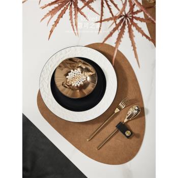 Koket蔻可 輕奢風樣品房餐具套裝北歐軟裝餐桌飾品樣板間餐盤擺件