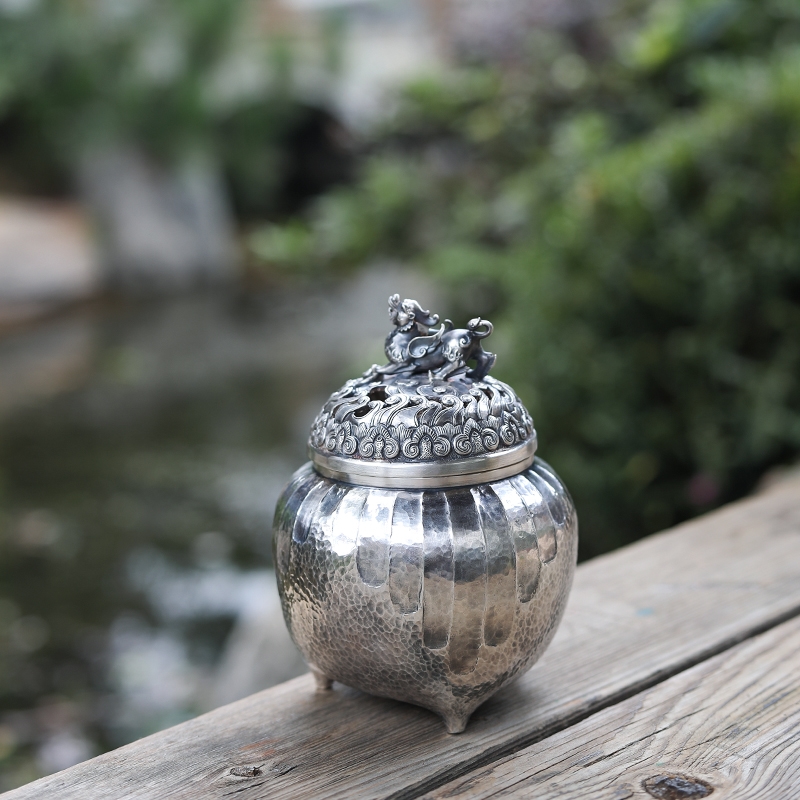 瑪瑙象嵌 三足獅子 香薰炉 香炉 紋銀 Amazon.co.jp: 箱付紋銀 瑪瑙象嵌 三足獅子 香薰炉 香炉 中国 豚