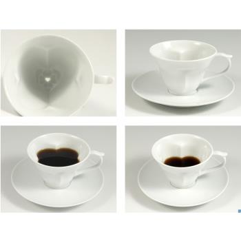 日本直郵三光堂 四葉草 愛心形 特制咖啡杯配碟 創意禮品 漸變型