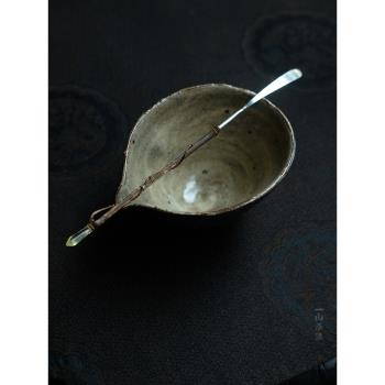一山 手工粗陶復古鐵斑公道杯 家用陶瓷茶海開片口勻杯 磁樹手作