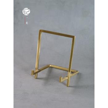 茶餅架普洱茶架子白茶展示架銅質實心家用茶葉茶餅擺放支架茶托架