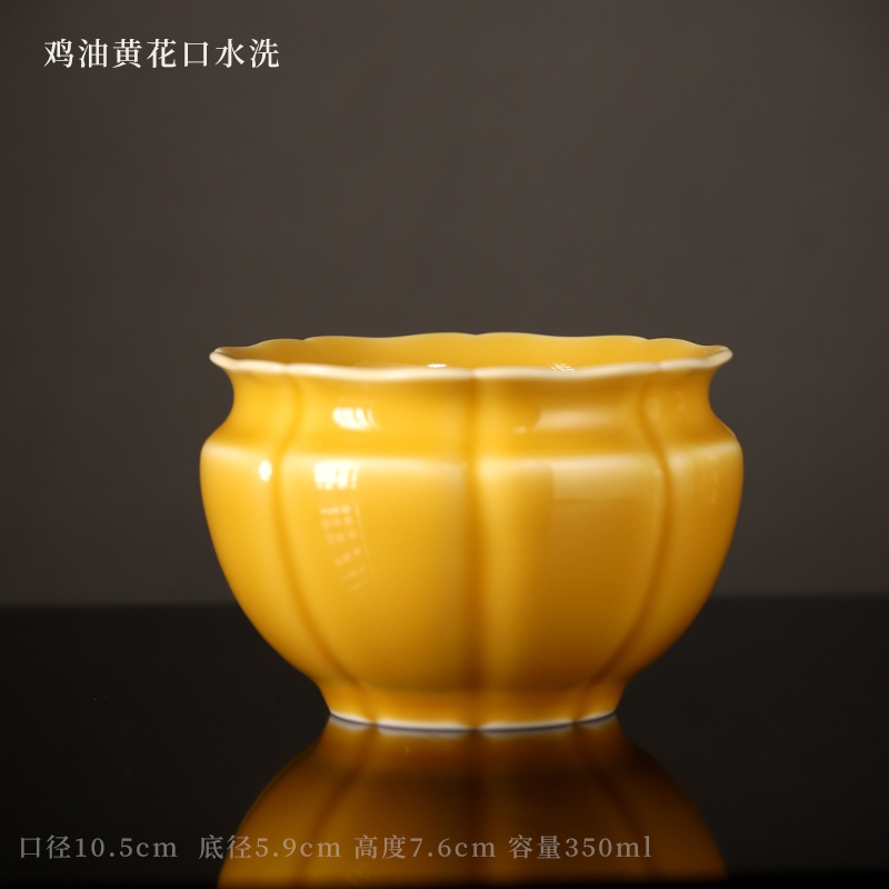 景德鎮御景山房邵老師柴窯雞油黃茶壺壺承水洗精品官窯多款可選|茶壺