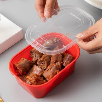 鹵味/鴨脖外賣打包盒一次性餐盒長方形480/500ml快餐便當塑膠飯盒