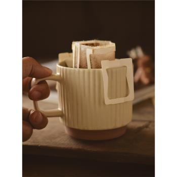 綠色掛耳咖啡杯復古日式牛奶杯早餐杯水杯家用陶瓷粗陶創意馬克杯