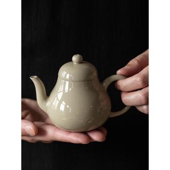 中式手工草木灰釉茶壺復古單壺小茶壺家用陶瓷小號泡茶壺功夫茶具