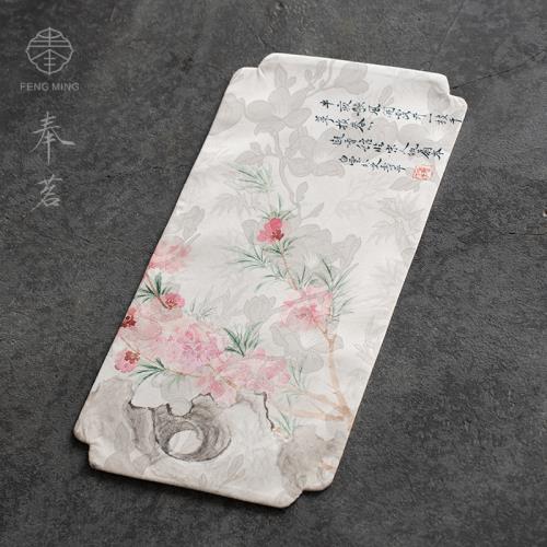 奉茗香云紗繁花雙面干泡茶席防水禪意桌旗壺承桌布日式茶具茶布巾