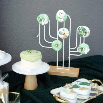 仙人掌造型蛋糕架 創意甜甜圈展示架 歐式婚慶甜品臺甜甜圈架子