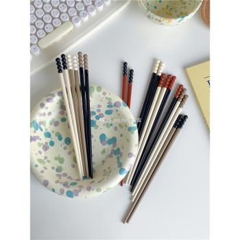 FunLife生活館 ins風糖葫蘆造型合金筷子 韓式高顏值家用啞光筷子