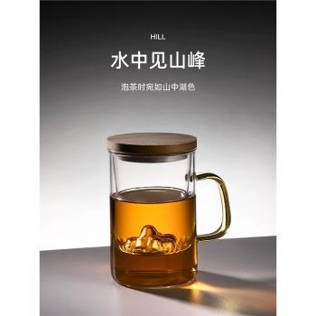 茶杯茶水分離過濾泡茶玻璃日式高檔男女個人專用茶道杯辦公室喝茶