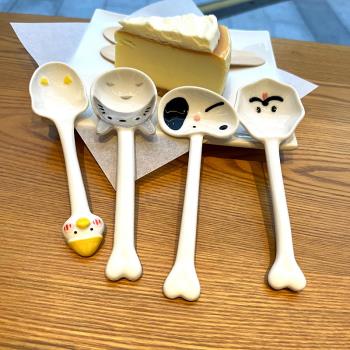 日系敲可愛卡通陶瓷勺立體龍貓勺子調羹少女心學生兒童早餐吃飯勺