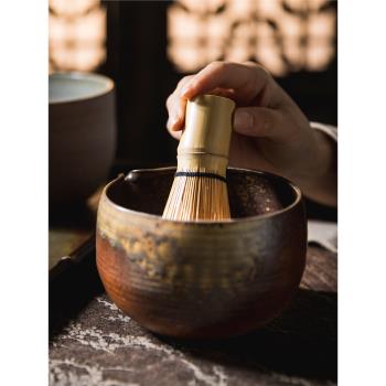 景德鎮復古抹茶碗日式打茶工具竹筅竹子茶刷百本立宋代點茶干泡碗