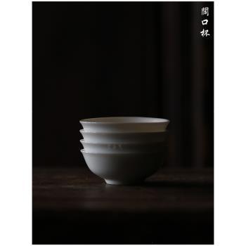 【老杯 闊口杯】古陶老茶鬼 潮州工夫茶杯 庫存老杯 白瓷杯 茶盅