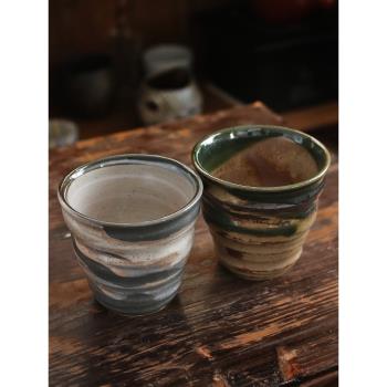 日本原裝進口 手工茶織布陶瓷咖啡杯茶杯 復古風日式大號主人杯ml