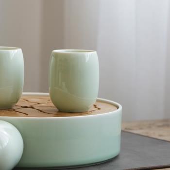 青瓷茶杯陶瓷杯家用單個大小號景德鎮水杯中式現代簡約功夫茶具
