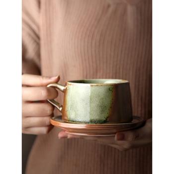 日式手工陶瓷咖啡杯帶碟簡約下午茶杯創意藝術復古馬克杯情侶杯子