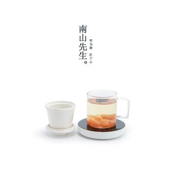 南山先生小白馬克杯辦公過濾茶杯家用創意玻璃杯水果茶杯簡約水杯