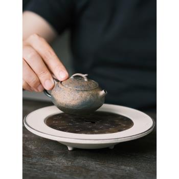 不語手作 潘正 汲古段泥柴燒系列手工單壺家用日式復古茶壺