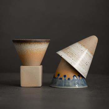 咖啡杯陶瓷創意日式復古粗陶拿鐵拉花杯家用下午茶杯馬克杯水杯