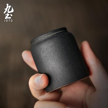 日式陶瓷茶葉罐家用小號儲物罐迷你密封罐普洱茶小茶罐隨身便攜罐