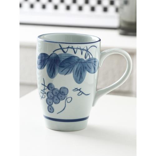 釉下彩手繪手柄杯陶瓷家用馬克杯辦公室喝水杯大容量美式咖啡杯子