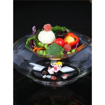 創意特色意境菜餐具耐熱雙層玻璃空底沙拉碗分子料理美食酒店餐具