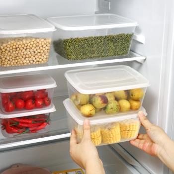 廚房保鮮盒食品級冰箱專用食堂擺攤收納盒塑料長方形密封盒子帶蓋