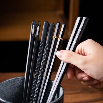 筷子家用合金筷子日式筷子餐具防滑尖頭筷子高檔料理店餐廳長筷子